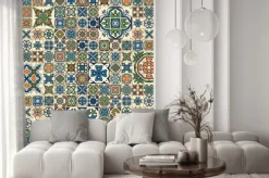 Naklejka: Jednolite wzór patchwork, płytki, ozdoby