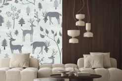 Naklejka: Jednolite wzór z jelenia w lesie zima