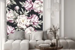 Naklejka: Jednolite wzór z piwonii. ręcznie narysować akwarele ilustracji.