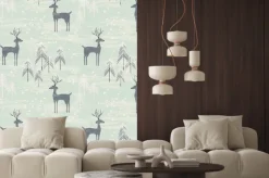 Naklejka: Jednolite wzór z jelenia w lesie zima