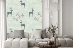 Naklejka: Jednolite wzór z jelenia w lesie zima