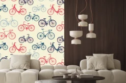 Naklejka: Jednolite wzór z rocznika rowerów