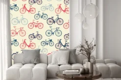 Naklejka: Jednolite wzór z rocznika rowerów