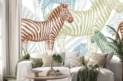 Naklejka: Jednolite wzór z afrykańskich zwierząt zebra.