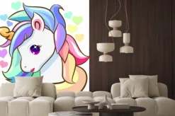 Naklejka: Jednorożec z tęczową grzywą