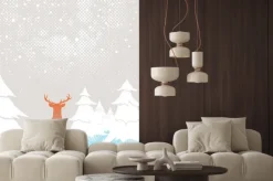 Naklejka: Jeleń w lesie - sezon zimowy