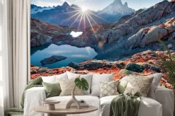 Naklejka: Jesienny widok na jezioro lac blanc