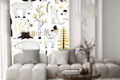 Naklejka: Jesienny wzór lasu