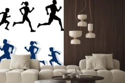 Naklejka: Jogging rodzina sylwetki