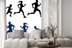 Naklejka: Jogging rodzina sylwetki