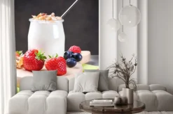 Naklejka: Jogurt z musli i owoce miękkie