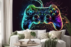 Naklejka: Joystick pad do gier w neonowych kolorach