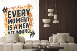 Naklejka: Każda chwila jest nowym początkiem inspirujący cytat na grunge