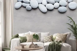 Naklejka: Kamienie spa scena leczenia, jak zen koncepcji.