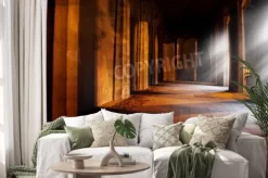 Naklejka: Kamienna brama w starym budynku