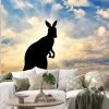 Naklejka: Kangaroo sylwetka na tle nieba