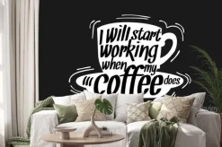 Naklejka: Kawa cytat ilustracji