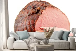 Naklejka: Kawałek szynki na białym tle