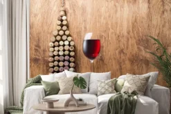 Naklejka: Kieliszek wina i butelka z korków