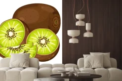 Naklejka: Kiwi na białym tle.