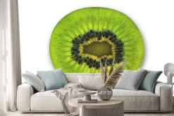 Naklejka: Kiwi plaster, owoców tropikalnych przeciąć na pół na białym tle