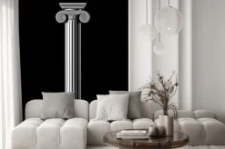 Naklejka: Klasyczne kolumny na czarnym tle