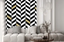 Naklejka: Klasyczny wzór seamless chevron. z lśniącymi złote parts