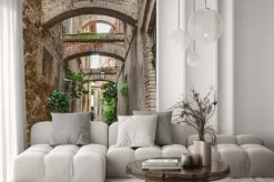 Naklejka: Klimatyczna włoska uliczka z łukami