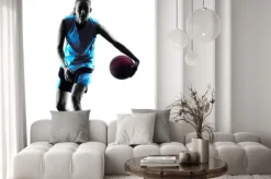 Naklejka: Kobieta koszykarz sylwetka