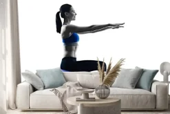 Naklejka: Kobieta pilates ball fitness ćwiczenia izolowane