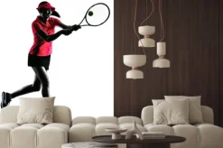 Naklejka: Kobieta tenisista smutek sylwetka