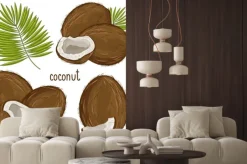 Naklejka: Kokos isolated, wektor.