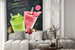 Naklejka: Koktajle z kiwi i truskawki