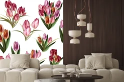 Naklejka: Kolekcja realistyczne pastelowych kwiatów