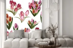 Naklejka: Kolekcja realistyczne pastelowych kwiatów