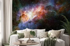 Naklejka: Kolorowa galaktyka z gwiazdami w kosmosie