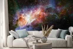 Naklejka: Kolorowa galaktyka z gwiazdami w kosmosie