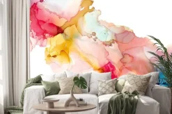 Naklejka: Kolorowe atramentowe plamy