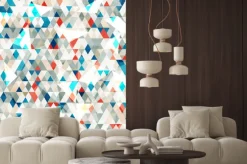 Naklejka: Kolorowe figury geometryczne tworzące drobny deseń