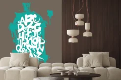 Naklejka: Kolorowe graffiti litery alfabetu czcionki. graffiti hip hop