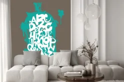 Naklejka: Kolorowe graffiti litery alfabetu czcionki. graffiti hip hop