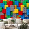 Naklejka: Kolorowe klocki trójwymiarowe 3d