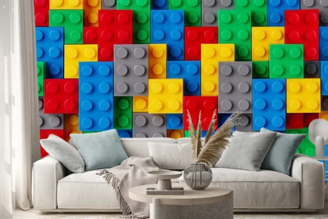 Naklejka: Kolorowe klocki trójwymiarowe 3d