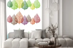 Naklejka: Kolorowe liście z widocznymi żyłkami