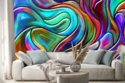 Naklejka: Kolorowe linie tworzące łagodne wzory