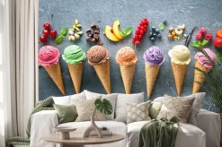 Naklejka: Kolorowe owocowe lody