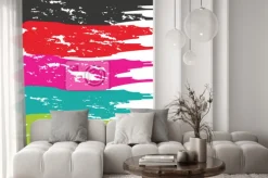 Naklejka: Kolorowe pasy pociągnięte pędzlem