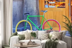 Naklejka: Kolorowe rowerów na ulicy