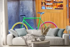 Naklejka: Kolorowe rowerów na ulicy