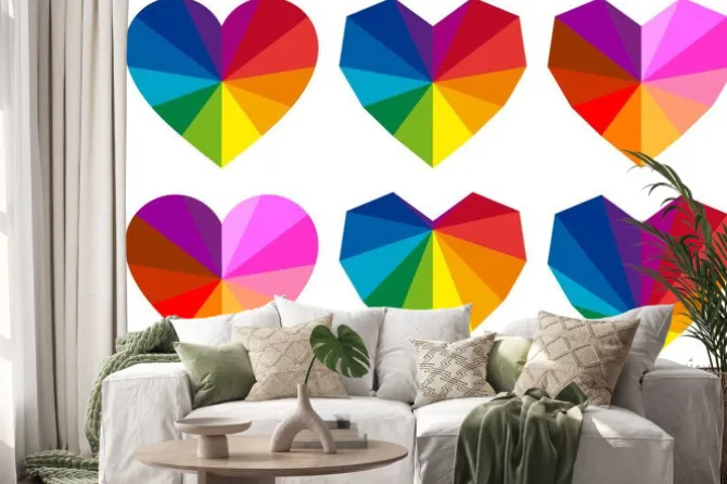 Naklejka: Kolorowe serca, wektor zestaw